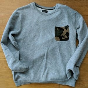 🔥Zara Men's Gray Sweatshirt Camouflage Medium